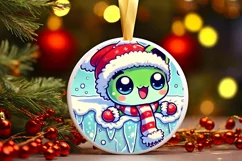 Round Christmas Ornament Sublimation|Clipart Product Image 2
