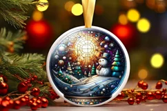 Round Christmas Ornament Sublimation|Clipart Product Image 2