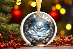 Round Christmas Ornament Sublimation|Clipart Product Image 2