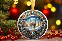Round Christmas Ornament Sublimation|Clipart Product Image 2