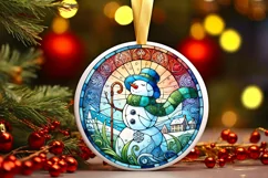 Round Christmas Ornament Sublimation|Clipart Product Image 2