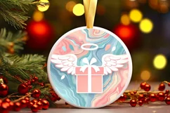 Round Christmas Ornament Sublimation|Clipart Product Image 1