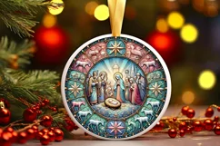 Round Christmas Ornament Sublimation|Clipart Product Image 2