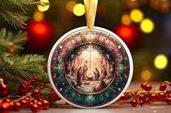 Round Christmas Ornament Sublimation|Clipart Product Image 2