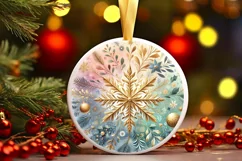 Round Christmas Ornament Sublimation|Clipart Product Image 1