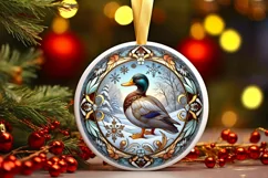 Round Christmas Ornament Sublimation|Clipart Product Image 2