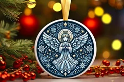Round Christmas Ornament Sublimation|Clipart Product Image 2