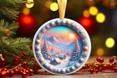 Round Christmas Ornament Sublimation|Clipart Product Image 1