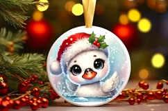 Round Christmas Ornament Sublimation|Clipart Product Image 1
