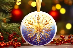 Round Christmas Ornament Sublimation|Clipart Product Image 1