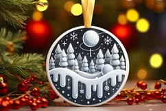 Round Christmas Ornament Sublimation|Clipart Product Image 2