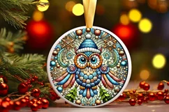 Round Christmas Ornament Sublimation|Clipart Product Image 2