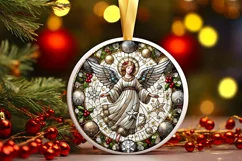 Round Christmas Ornament Sublimation|Clipart Product Image 2