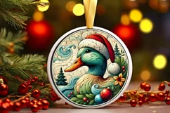 Round Christmas Ornament Sublimation|Clipart Product Image 2