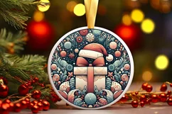 Round Christmas Ornament Sublimation|Clipart Product Image 2
