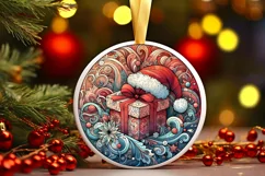 Round Christmas Ornament Sublimation|Clipart Product Image 2