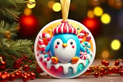 Round Christmas Ornament Sublimation|Clipart Product Image 2