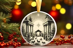 Round Christmas Ornament Sublimation|Clipart Product Image 1