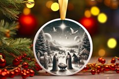 Round Christmas Ornament Sublimation|Clipart Product Image 1