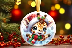 Round Christmas Ornament Sublimation|Clipart Product Image 1
