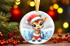 Round Christmas Ornament Sublimation|Clipart Product Image 1