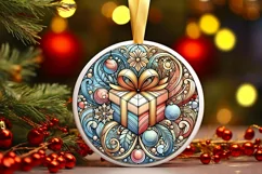 Round Christmas Ornament Sublimation|Clipart Product Image 2