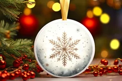 Round Christmas Ornament Sublimation|Clipart Product Image 1
