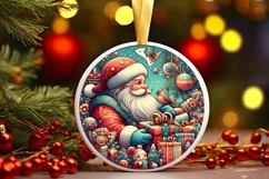 Round Christmas Ornament Sublimation|Clipart Product Image 1