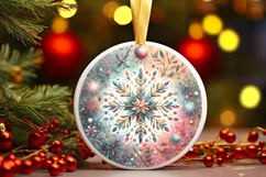 Round Christmas Ornament Sublimation|Clipart Product Image 1