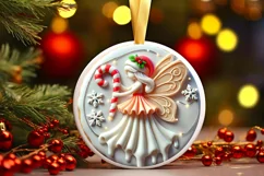 Round Christmas Ornament Sublimation|Clipart Product Image 2
