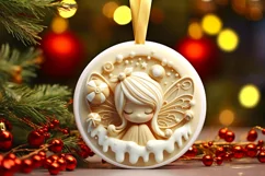 Round Christmas Ornament Sublimation|Clipart Product Image 2