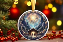 Round Christmas Ornament Sublimation|Clipart Product Image 1