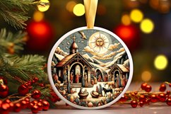 Round Christmas Ornament Sublimation|Clipart Product Image 1