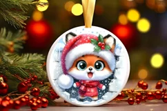 Round Christmas Ornament Sublimation|Clipart Product Image 1