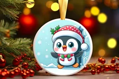 Round Christmas Ornament Sublimation|Clipart Product Image 1