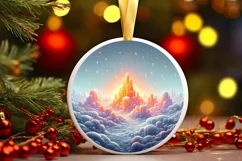 Round Winter Scene with Molten Candy PNG Product Image 3