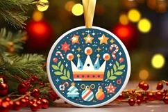 Round Christmas Ornament Sublimation|Clipart Product Image 2