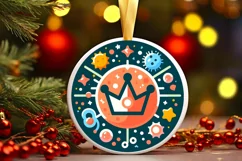 Round Christmas Ornament Sublimation|Clipart Product Image 2