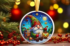 Round Christmas Ornament Sublimation|Clipart Product Image 2