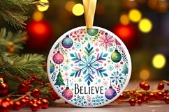 Round Christmas Ornament Sublimation|Clipart Product Image 1