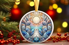 Round Christmas Ornament Sublimation|Clipart Product Image 1