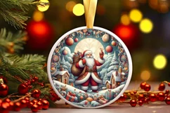 Round Christmas Ornament Sublimation|Clipart Product Image 2