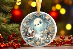 Round Christmas Ornament Sublimation|Clipart Product Image 2
