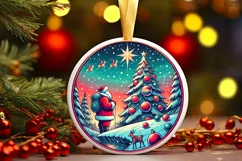 Round Christmas Ornament Sublimation|Clipart Product Image 2