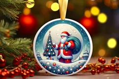 Round Christmas Ornament Sublimation|Clipart Product Image 2
