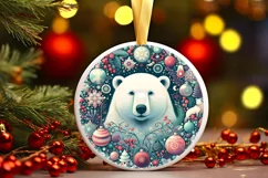 Round Christmas Ornament Sublimation|Clipart Product Image 2