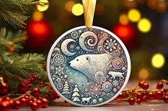 Round Christmas Ornament Sublimation|Clipart Product Image 2
