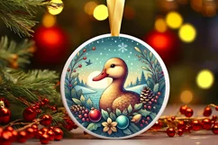 Round Christmas Ornament Sublimation|Clipart Product Image 1
