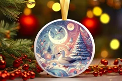 Round Christmas Ornament Sublimation|Clipart Product Image 1
