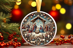 Round Christmass Ornament PNG Product Image 1